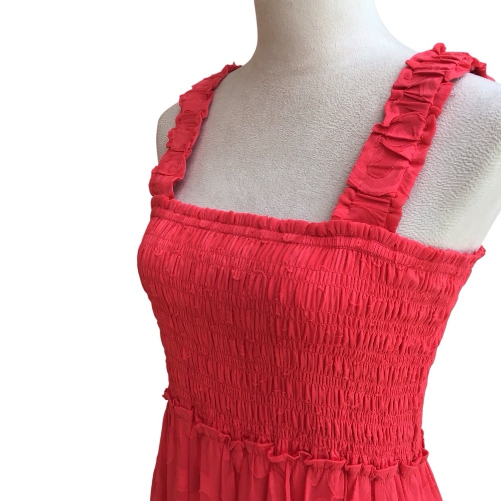 Lilly Pulitzer Coral Maxi Dress with Smocked Bodice - Picture 14 of 16
